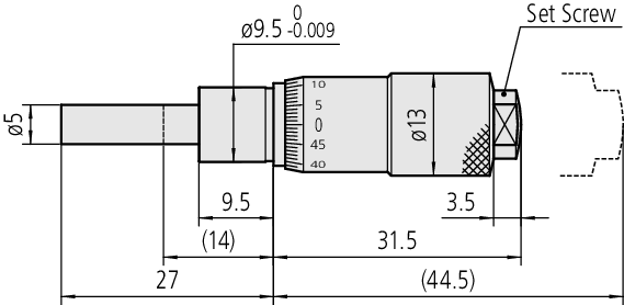 Micometer Head, Small Standard Type