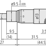 Micrometer Head, Spindle Feed 0,25mm/rev